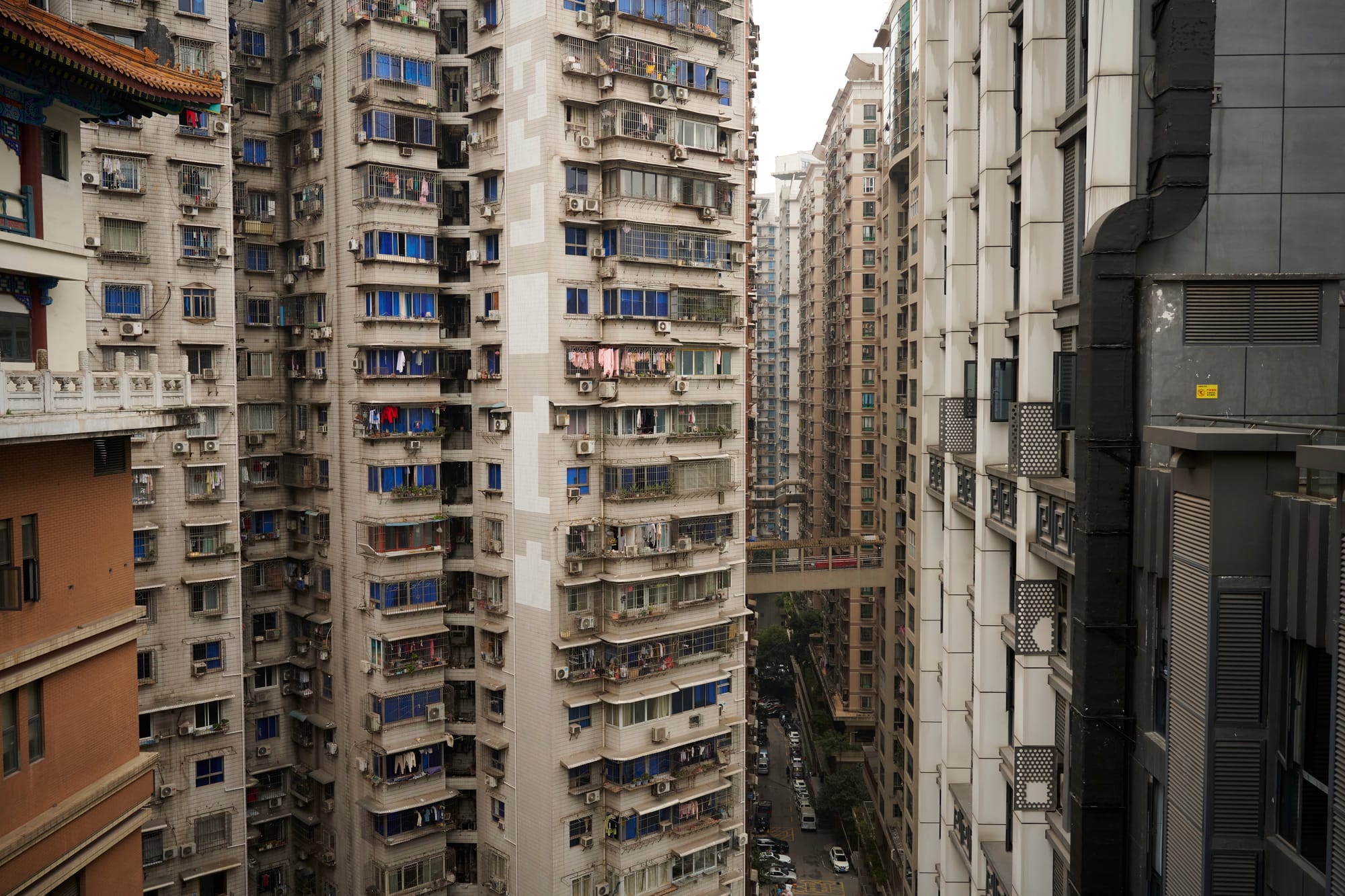 Looking down from Kuixing building in Chongqing